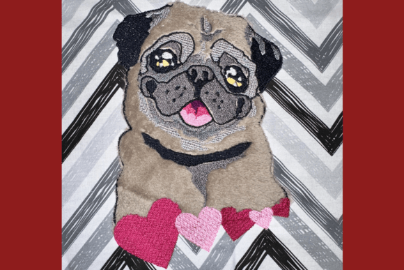 Pug with Hearts- Embroidery Appliqué Review