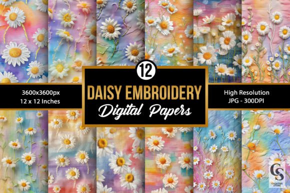 Spring Daisy Floral Embroidery Papers Review